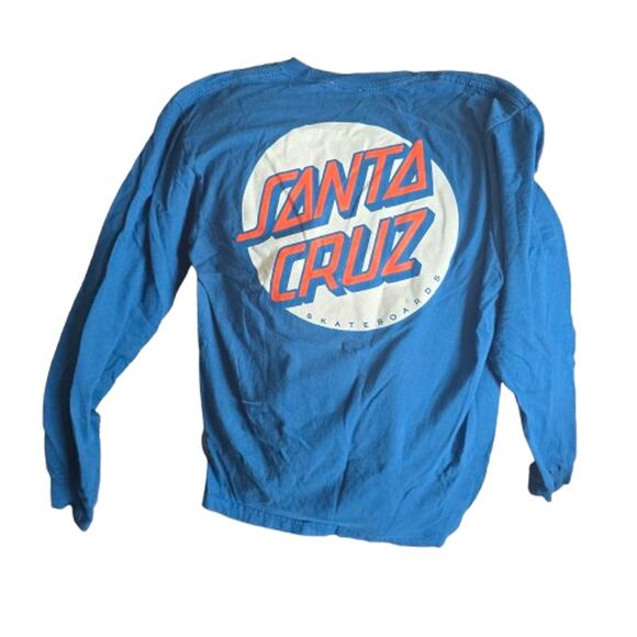 Santa Cruz Skateboards Long Sleeve Logo Tee Blue Men’s Small - Picture 2 of 3